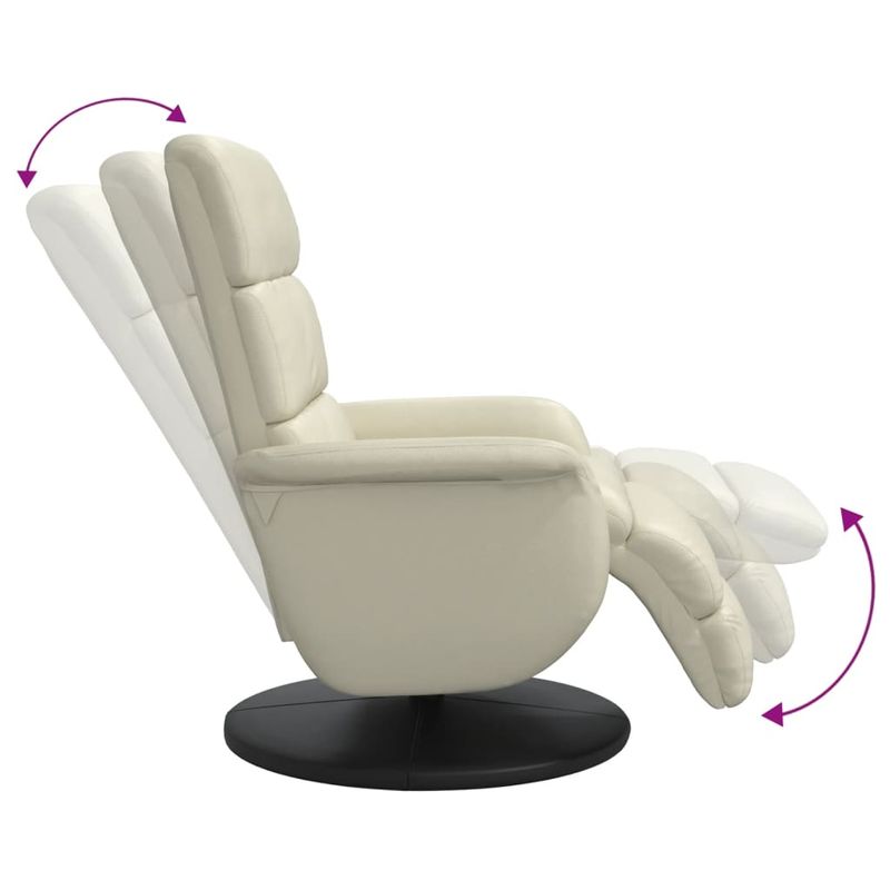 Casa si Gradina - Mobilier - Scaune si fotolii - Fotolii - Fotoliu rabatabil cu suport de picioare, crem, piele ecologica - Infinity.ro