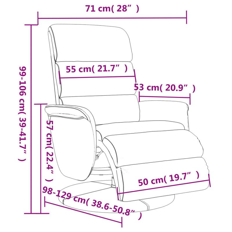 Casa si Gradina - Mobilier - Scaune si fotolii - Fotolii - Fotoliu rabatabil cu suport de picioare, crem, piele ecologica - Infinity.ro
