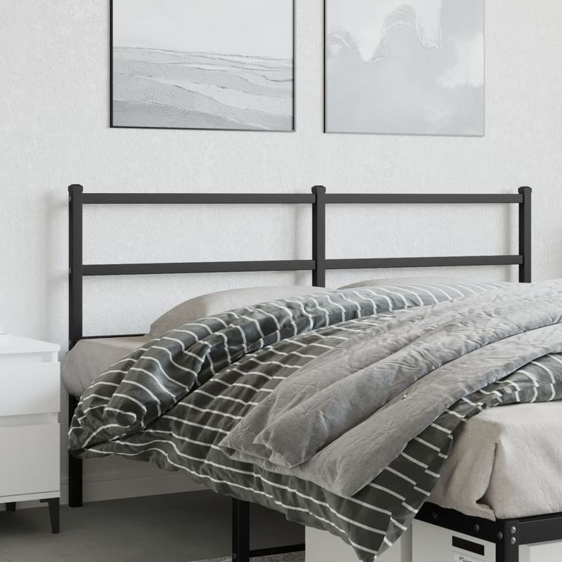 Casa si Gradina - Mobilier - Paturi si accesorii - Accesorii paturi - Tablie de pat metalica, negru, 160 cm - Infinity.ro