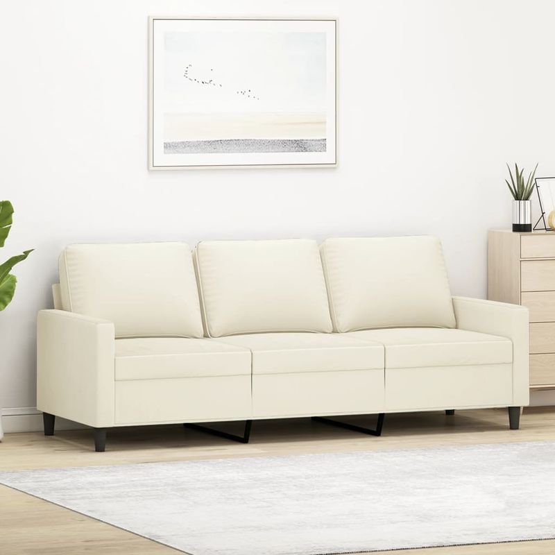 Casa si Gradina - Mobilier - Canapele si coltare - Canapele - Canapea cu 3 locuri, crem, 180 cm, catifea - Infinity.ro