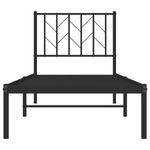 Casa si Gradina - Mobilier - Paturi si accesorii - Paturi - Cadru de pat metalic cu tablie, negru, 75x190 cm - Infinity.ro