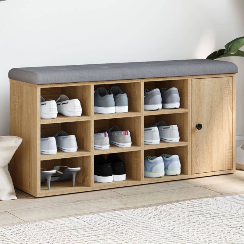 Casa si Gradina - Mobilier - Organizare si depozitare - Bancute - Banca pentru pantofi stejar sonoma 102x32x50 cm lemn prelucrat - Infinity.ro