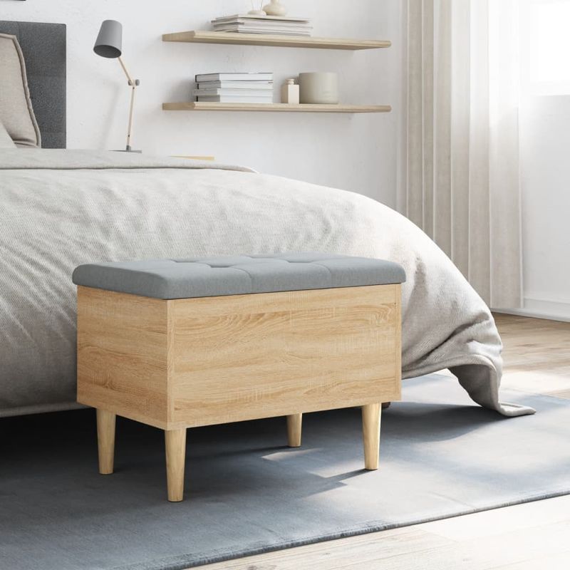 Casa si Gradina - Mobilier - Canapele si coltare - Banchete - Banca de depozitare, stejar sonoma, 62x42x46 cm, lemn prelucrat - Infinity.ro