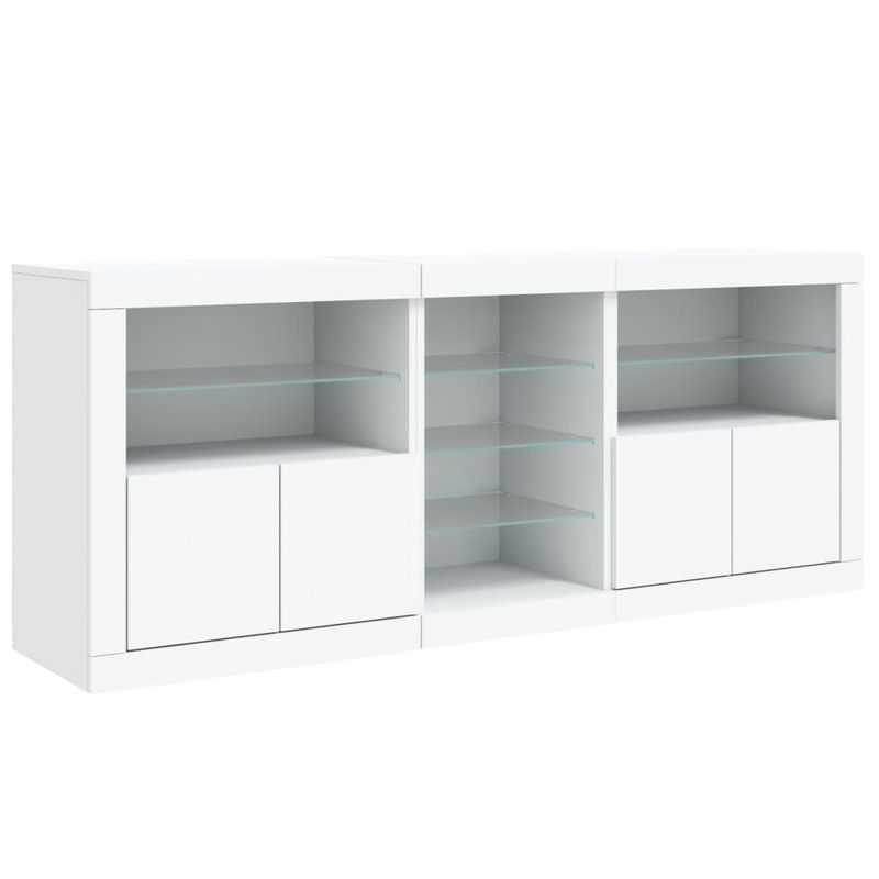Casa si Gradina - Mobilier - Comode si corpuri - Comode - Servanta cu lumini LED, alb, 162x37x67 cm - Infinity.ro