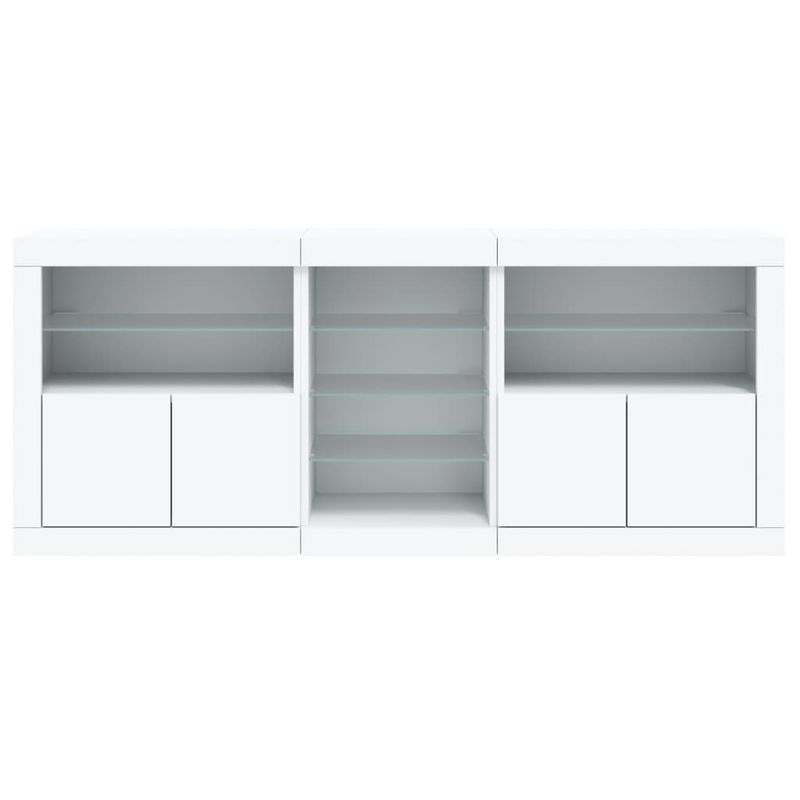 Casa si Gradina - Mobilier - Comode si corpuri - Comode - Servanta cu lumini LED, alb, 162x37x67 cm - Infinity.ro