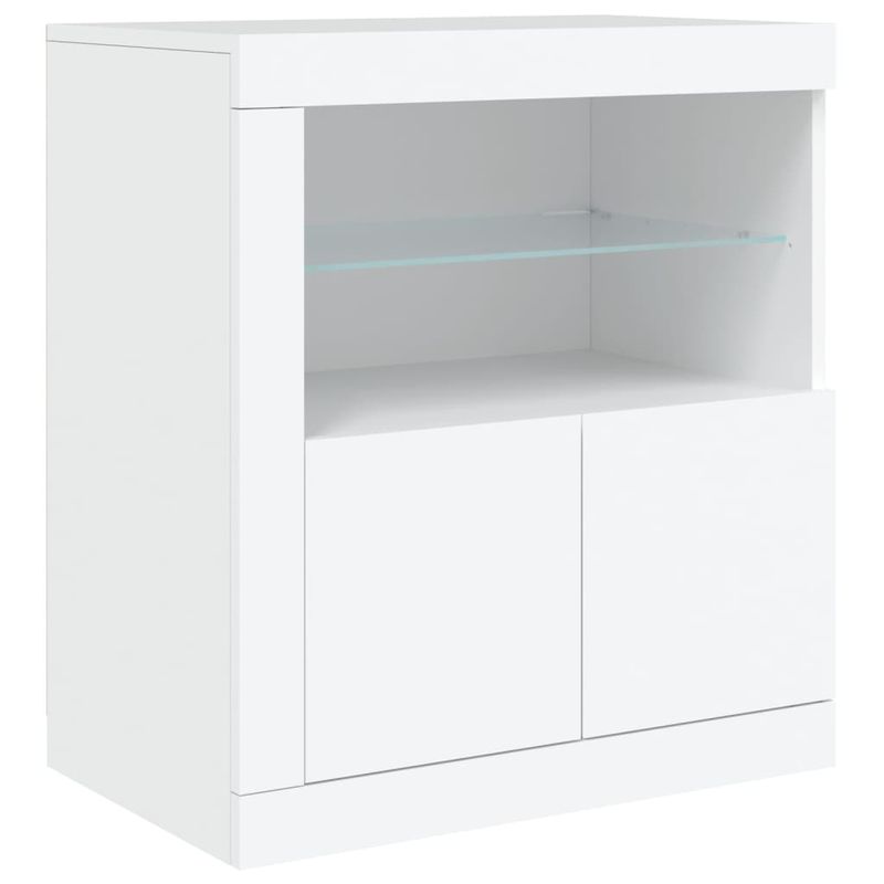 Casa si Gradina - Mobilier - Comode si corpuri - Comode - Servanta cu lumini LED, alb, 162x37x67 cm - Infinity.ro