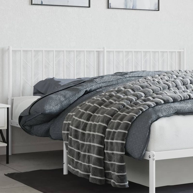Casa si Gradina - Mobilier - Paturi si accesorii - Accesorii paturi - Tablie de pat metalica, alb, 180 cm - Infinity.ro
