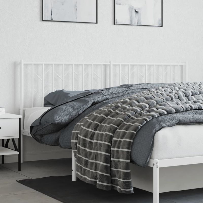 Casa si Gradina - Mobilier - Paturi si accesorii - Accesorii paturi - Tablie de pat metalica, alb, 180 cm - Infinity.ro