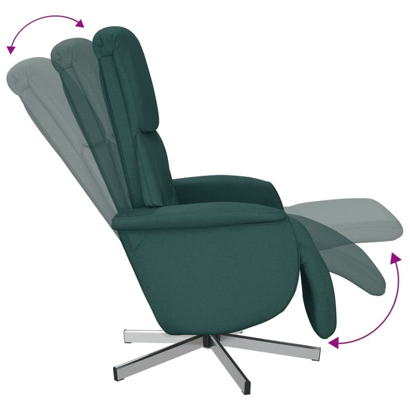 Casa si Gradina - Mobilier - Scaune si fotolii - Fotolii - Fotoliu rabatabil cu suport de picioare, verde inchis, textil - Infinity.ro