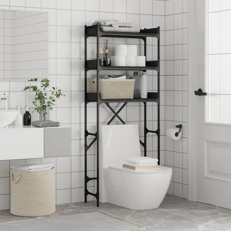 Casa si Gradina - Mobilier - Dulapuri si sifoniere - Dulapuri - Dulap masina de spalat, negru, 67x25x163 cm lemn prelucrat - Infinity.ro