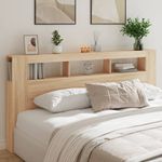 Casa si Gradina - Mobilier - Paturi si accesorii - Accesorii paturi - Tablie de pat cu LED, stejar sonoma, 200x18,5x103,5 cm, lemn - Infinity.ro