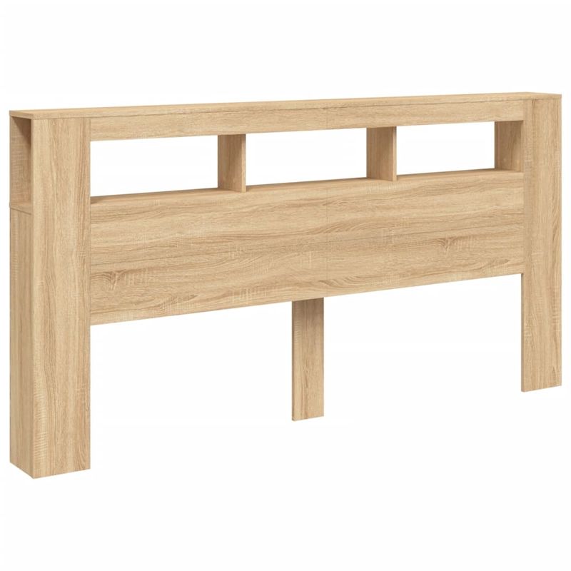Casa si Gradina - Mobilier - Paturi si accesorii - Accesorii paturi - Tablie de pat cu LED, stejar sonoma, 200x18,5x103,5 cm, lemn - Infinity.ro