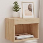 Casa si Gradina - Mobilier - Comode si corpuri - Comode - Noptiere cu lumini LED montate pe perete, 2 buc., stejar sonoma - Infinity.ro