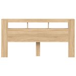 Casa si Gradina - Mobilier - Paturi si accesorii - Accesorii paturi - Tablie de pat cu LED, stejar sonoma, 200x18,5x103,5 cm, lemn - Infinity.ro