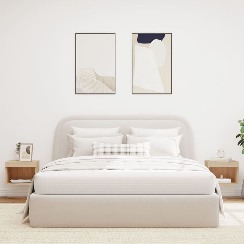 Casa si Gradina - Mobilier - Comode si corpuri - Comode - Noptiere cu lumini LED montate pe perete, 2 buc., stejar sonoma - Infinity.ro