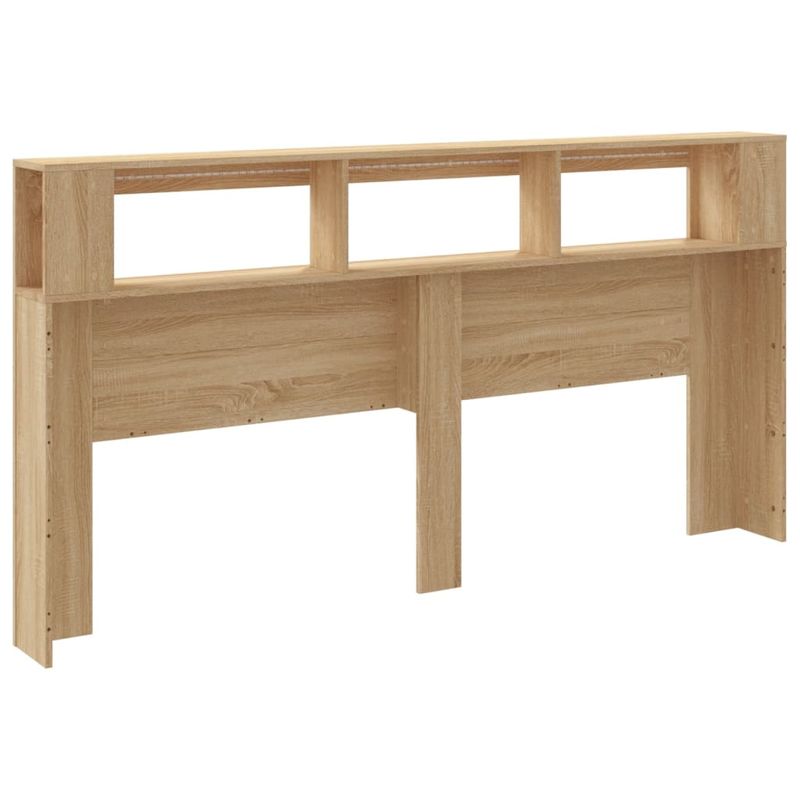 Casa si Gradina - Mobilier - Paturi si accesorii - Accesorii paturi - Tablie de pat cu LED, stejar sonoma, 200x18,5x103,5 cm, lemn - Infinity.ro