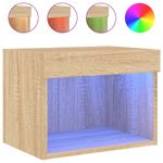 Casa si Gradina - Mobilier - Comode si corpuri - Comode - Noptiere cu lumini LED montate pe perete, 2 buc., stejar sonoma - Infinity.ro