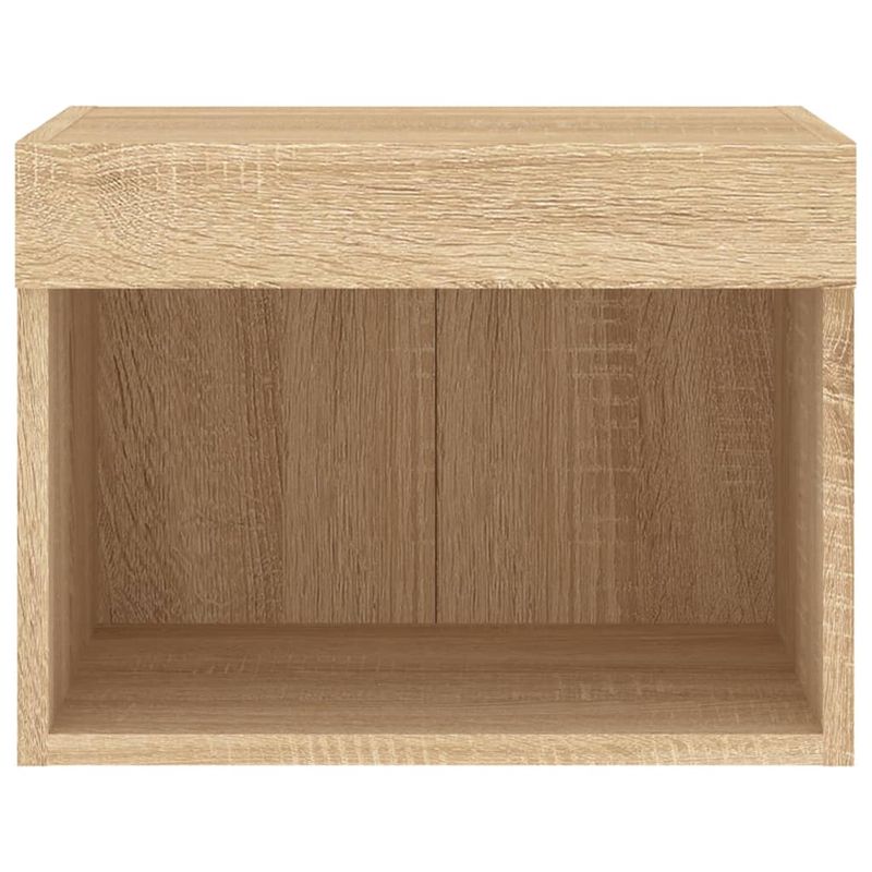Casa si Gradina - Mobilier - Comode si corpuri - Comode - Noptiere cu lumini LED montate pe perete, 2 buc., stejar sonoma - Infinity.ro