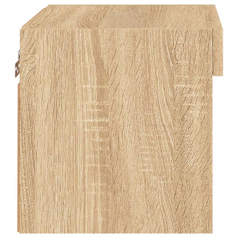 Casa si Gradina - Mobilier - Comode si corpuri - Comode - Noptiere cu lumini LED montate pe perete, 2 buc., stejar sonoma - Infinity.ro