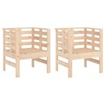 Casa si Gradina - Gradina si terasa - Mobilier exterior - Scaune si sezlonguri gradina - Scaune de gradina, 2 buc., 61,5x53x71 cm, lemn masiv de pin - Infinity.ro