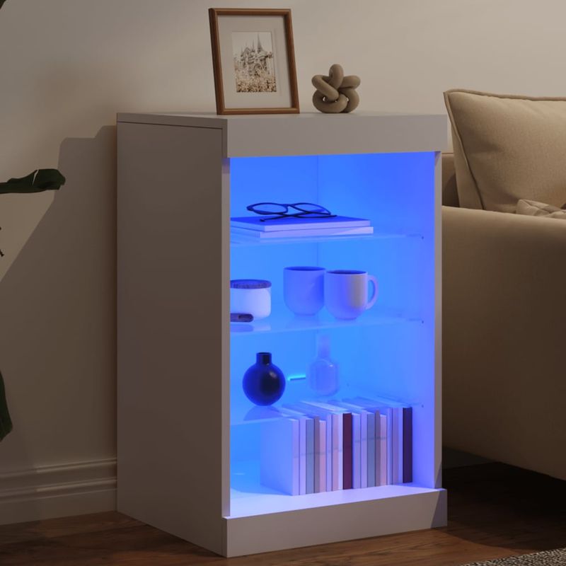 Casa si Gradina - Mobilier - Comode si corpuri - Comode - Servanta cu lumini LED, alb, 41x37x67 cm - Infinity.ro