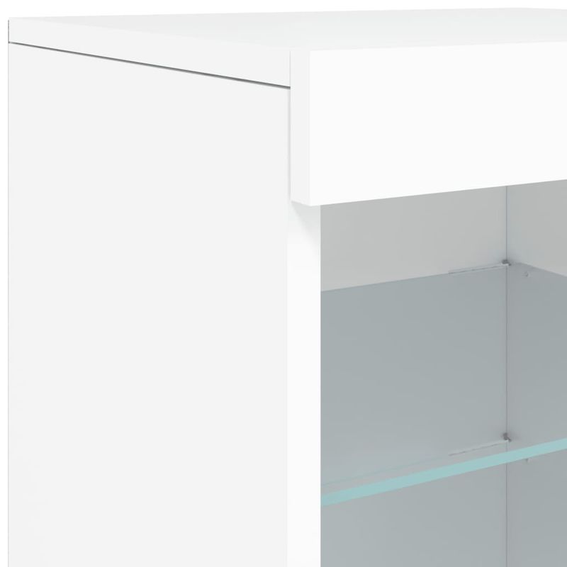 Casa si Gradina - Mobilier - Comode si corpuri - Comode - Servanta cu lumini LED, alb, 41x37x67 cm - Infinity.ro