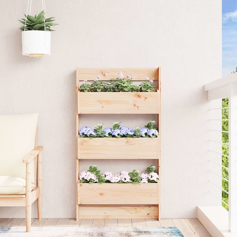 Casa si Gradina - Gradinarit si plante - Plante si ghivece - Ghivece si suporturi - Jardiniera de perete cu 3 niveluri 60x18,5x110 cm lemn pin - Infinity.ro