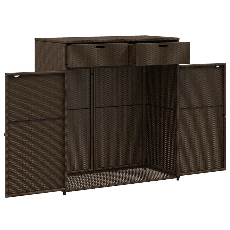 Casa si Gradina - Gradina si terasa - Mobilier exterior - Dulapuri si lazi depozitare exterior - Dulap depozitare de gradina, maro, 105x55x113 cm, poliratan - Infinity.ro