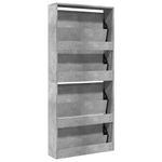 Casa si Gradina - Mobilier - Organizare si depozitare - Organizator incaltaminte - Pantofar cu oglinda, 4 niveluri, gri beton, 63x17x134 cm - Infinity.ro