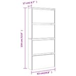 Casa si Gradina - Mobilier - Organizare si depozitare - Organizator incaltaminte - Pantofar cu oglinda, 4 niveluri, gri beton, 63x17x134 cm - Infinity.ro