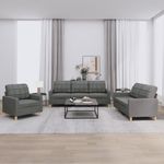 Casa si Gradina - Mobilier - Seturi de mobilier - Seturi living - Set de canapele cu perne, 3 piese, gri inchis, textil - Infinity.ro