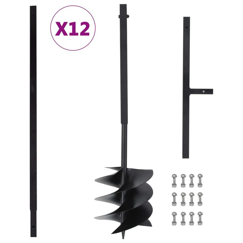 Casa si Gradina - Constructii - Scule electrice si accesorii - Seturi si accesorii pentru gaurit si insurubat - Burghiu de pamant cu maner 250 mm, tub extensibil la 12 m, otel - Infinity.ro