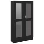 Casa si Gradina - Mobilier - Biblioteci si rafturi - Biblioteci - Dulap cu vitrina, negru, 82,5 x 30,5 x 150 cm, PAL - Infinity.ro