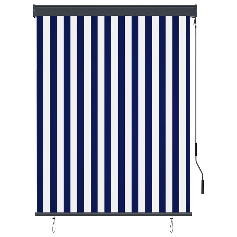 Casa si Gradina - Textile si covoare - Rulouri si jaluzele - Jaluzea tip rulou de exterior, albastru si alb, 120 x 250 cm - Infinity.ro