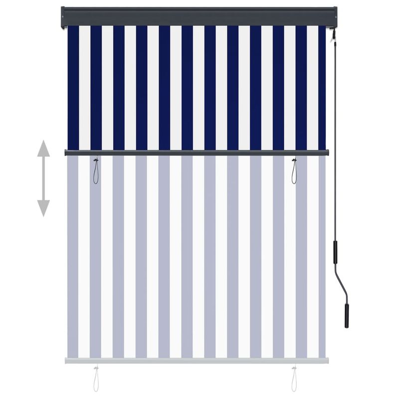 Casa si Gradina - Textile si covoare - Rulouri si jaluzele - Jaluzea tip rulou de exterior, albastru si alb, 120 x 250 cm - Infinity.ro