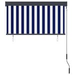 Casa si Gradina - Textile si covoare - Rulouri si jaluzele - Jaluzea tip rulou de exterior, albastru si alb, 120 x 250 cm - Infinity.ro