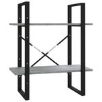 Casa si Gradina - Mobilier - Biblioteci si rafturi - Biblioteci - Biblioteca 2 niveluri gri sonoma 60x30x70 cm lemn compozit - Infinity.ro