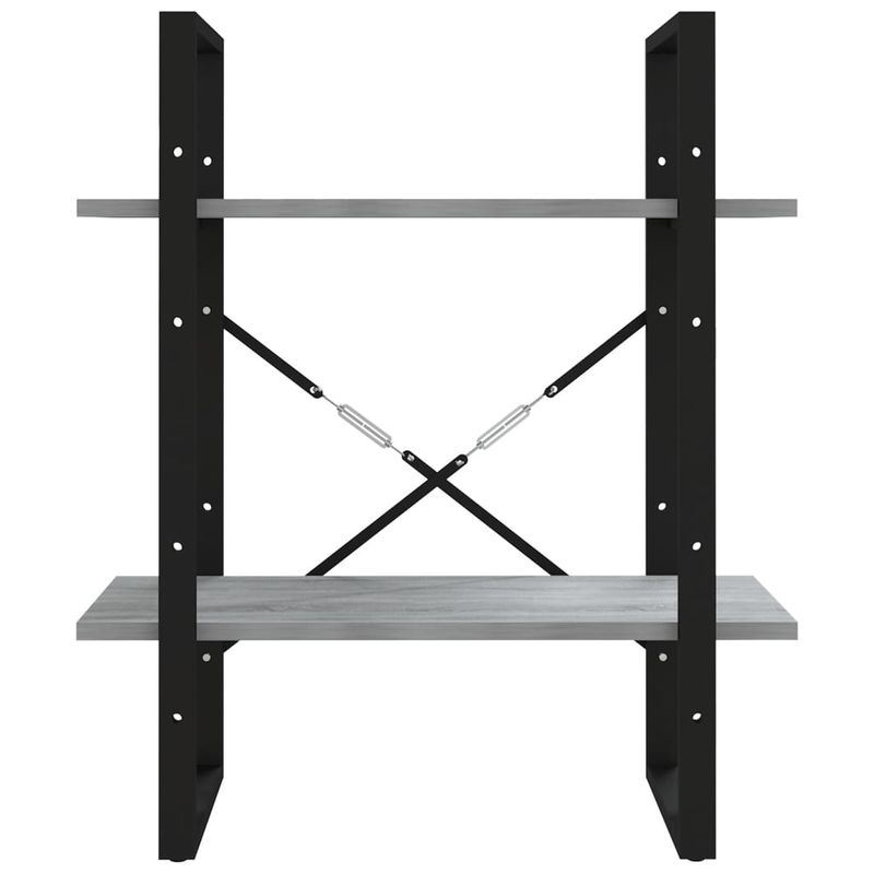 Casa si Gradina - Mobilier - Biblioteci si rafturi - Biblioteci - Biblioteca 2 niveluri gri sonoma 60x30x70 cm lemn compozit - Infinity.ro