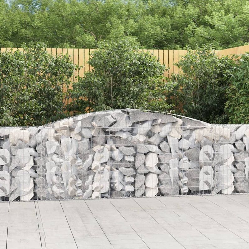 Casa si Gradina - Gradina si terasa - Garduri, panouri si accesorii - Cos gabion arcuit, 400x30x80/100 cm, fier galvanizat - Infinity.ro