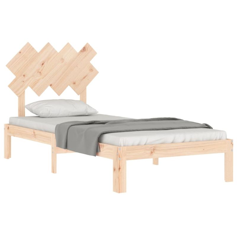 Casa si Gradina - Mobilier - Paturi si accesorii - Paturi - Cadru de pat cu tablie single mic, 90x200 cm, lemn masiv - Infinity.ro