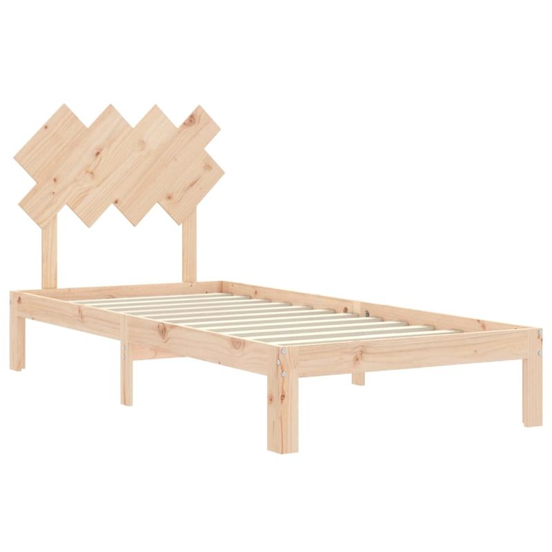Casa si Gradina - Mobilier - Paturi si accesorii - Paturi - Cadru de pat cu tablie single mic, 90x200 cm, lemn masiv - Infinity.ro