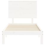 Casa si Gradina - Mobilier - Paturi si accesorii - Paturi - Cadru de pat cu tablie Small Single, alb, 100x200 cm, lemn masiv - Infinity.ro