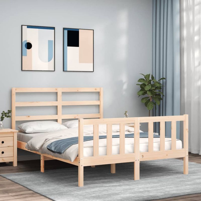 Casa si Gradina - Mobilier - Paturi si accesorii - Paturi - Cadru de pat cu tablie single mic, 120x200 cm, lemn masiv - Infinity.ro
