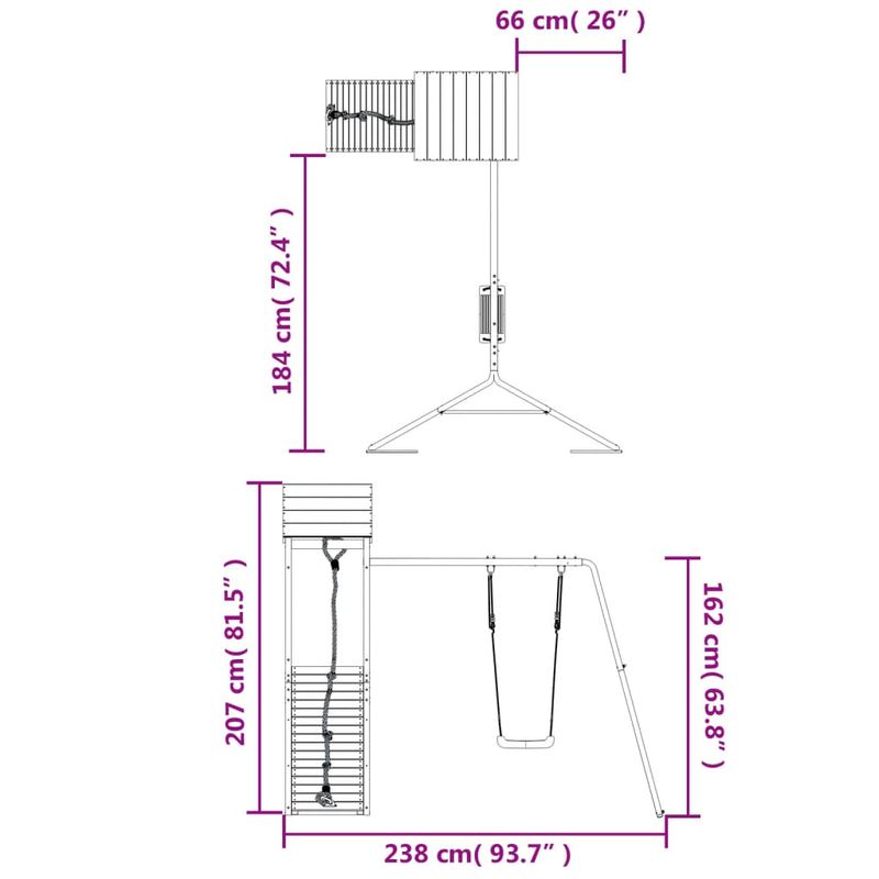 Jucarii, Copii si Bebe - Jucarii si jocuri - Jucarii de exterior - Spatii de joaca si accesorii - Set de joaca pentru exterior, lemn masiv de pin - Infinity.ro
