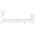 Casa si Gradina - Mobilier - Paturi si accesorii - Paturi - Cadru de pat cu tablie single mic, alb, 140x200 cm, lemn masiv - Infinity.ro