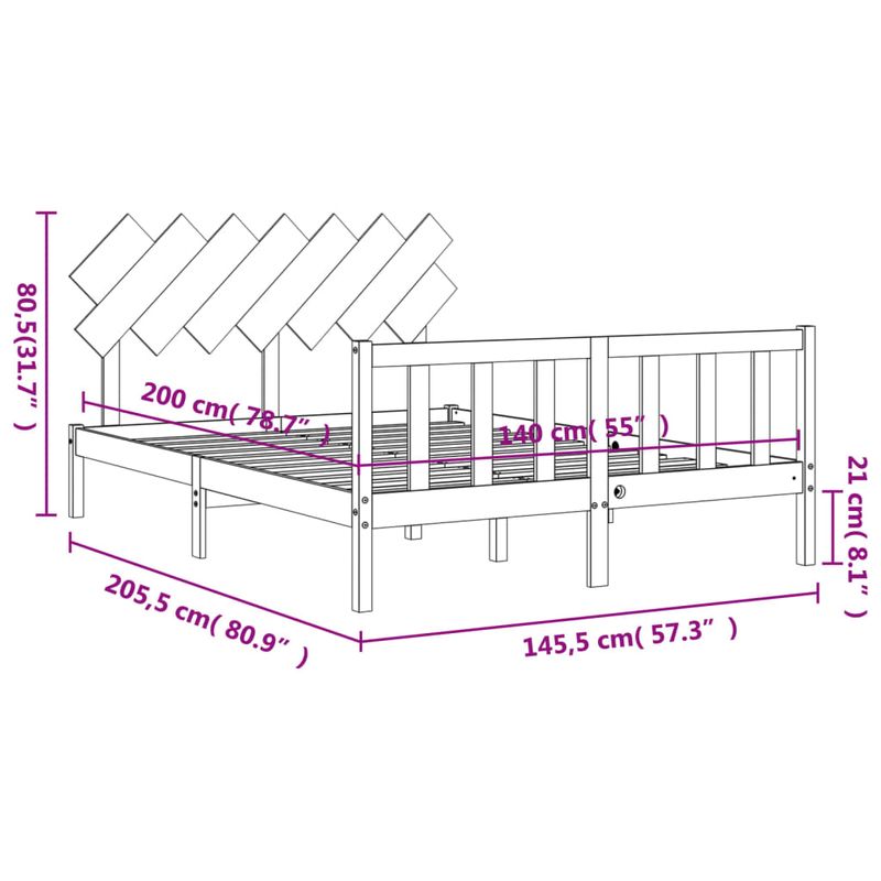 Casa si Gradina - Mobilier - Paturi si accesorii - Paturi - Cadru de pat cu tablie single mic, alb, 140x200 cm, lemn masiv - Infinity.ro