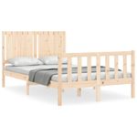 Casa si Gradina - Mobilier - Paturi si accesorii - Paturi - Cadru de pat cu tablie, dublu mic, lemn masiv - Infinity.ro