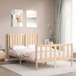 Casa si Gradina - Mobilier - Paturi si accesorii - Paturi - Cadru de pat cu tablie, dublu mic, lemn masiv - Infinity.ro