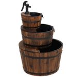 Casa si Gradina - Gradina si terasa - Decoratiuni exterior - Ornamente gradina - Fantana cu pompa, 60x60x94 cm, lemn masiv de brad - Infinity.ro