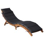 Casa si Gradina - Gradina si terasa - Mobilier exterior - Scaune si sezlonguri gradina - Sezlong cu saltea, gri inchis, lemn masiv acacia - Infinity.ro